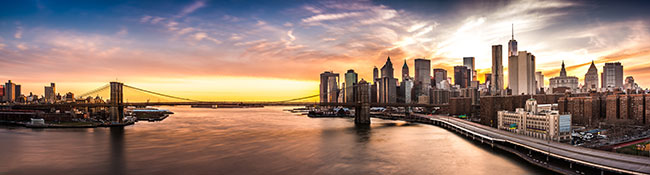 Brooklyn Bridge Panorama View.